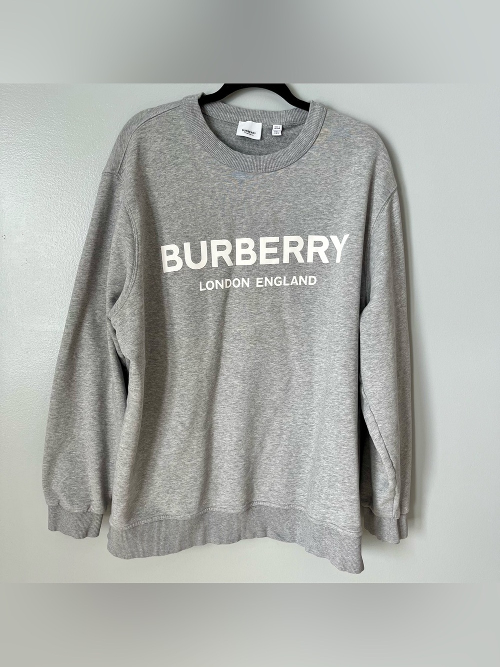 Burberry London England Gray Logo Sweatshirt Crewneck XXL